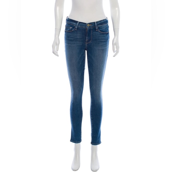 FRAME Mid-Rise Skinny Jeans 27 - Picture 2 of 6